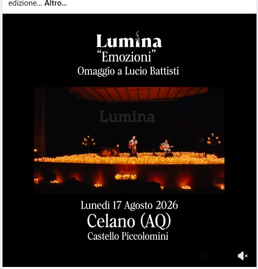 17 Agosto 2026 – Lumina, omaggio a Battisti al Castello di Celano